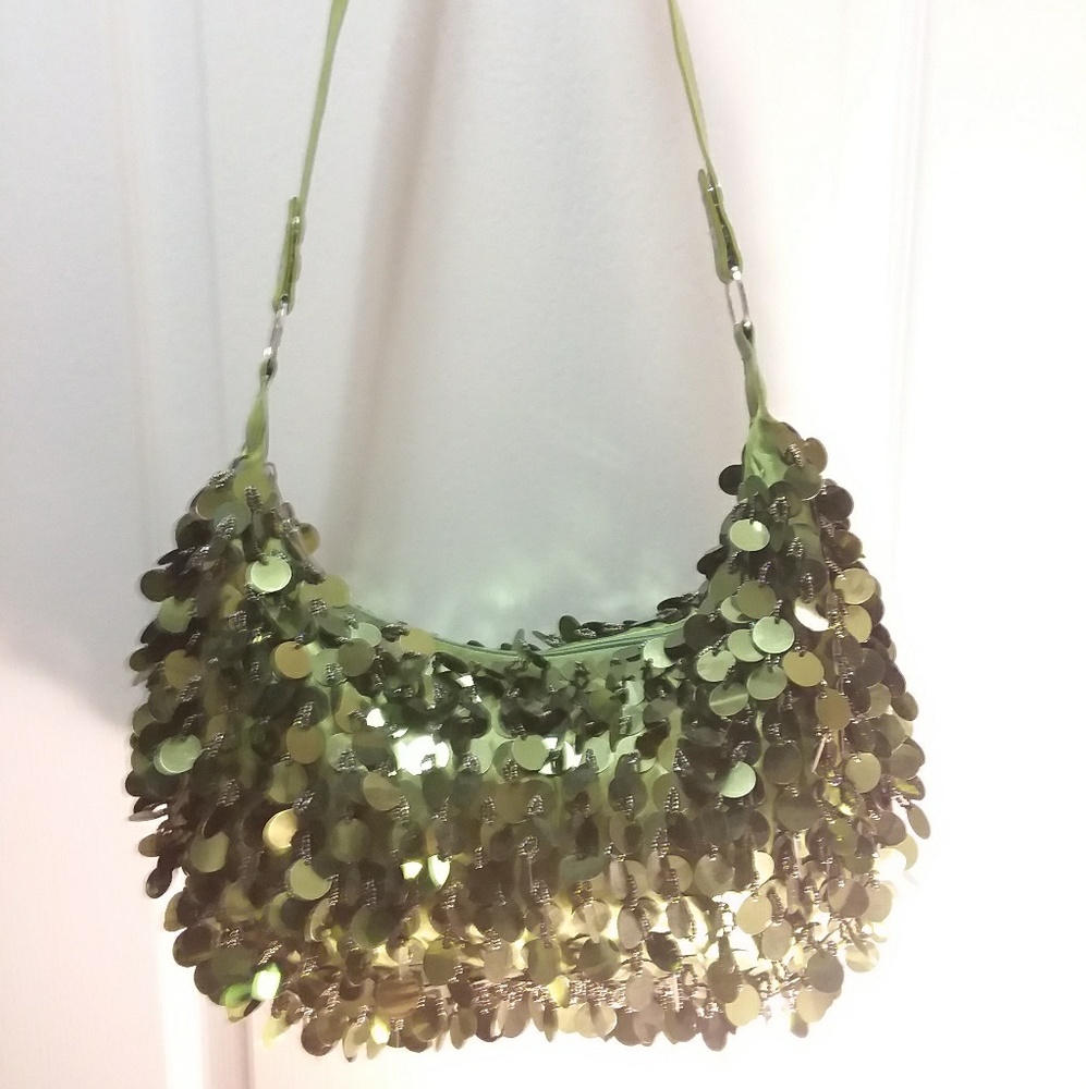 Sparkly green purse